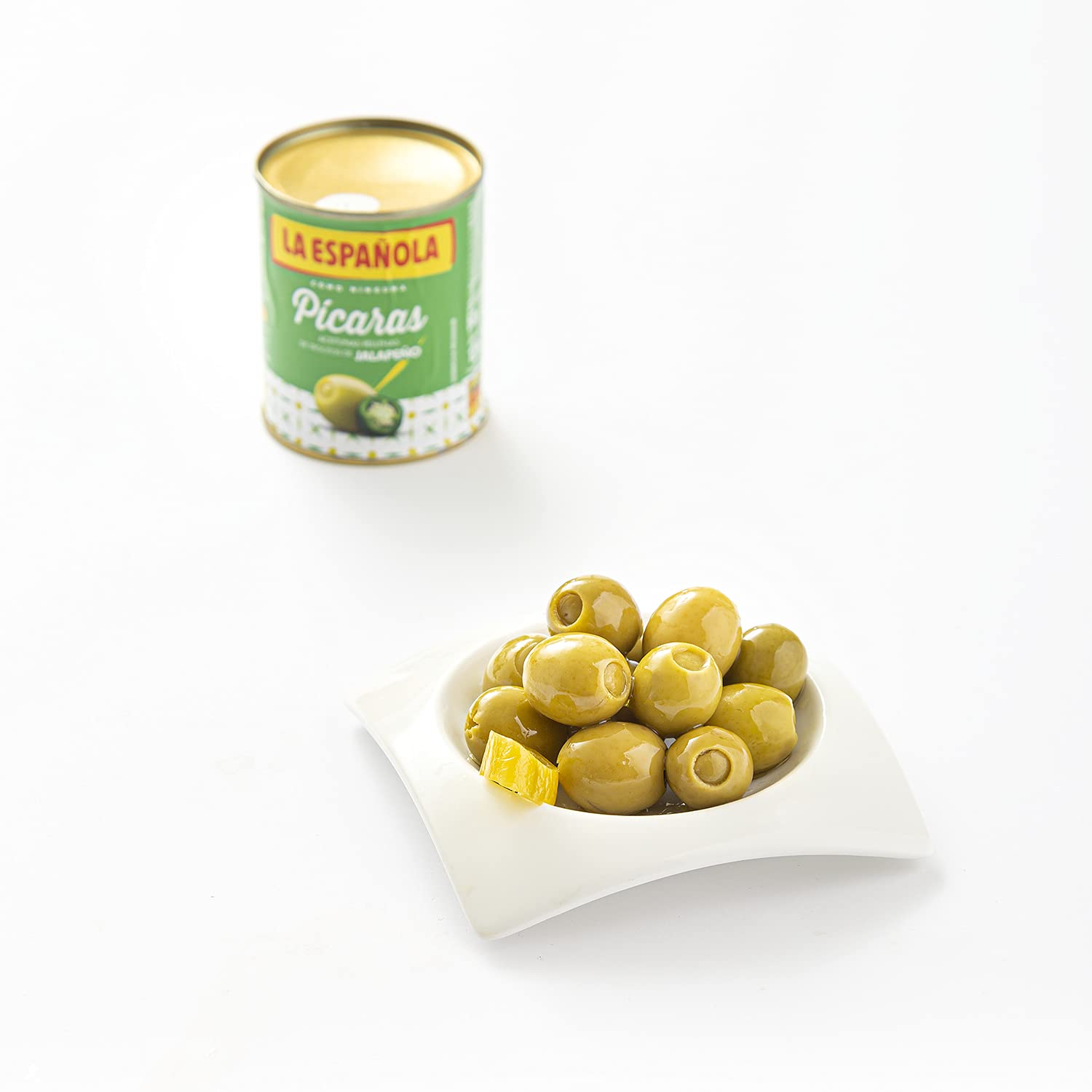 Pack 8. Tripack Mini-bar Aceitunas R. Jalapeños La Española PICARAS