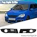 2 Pcs Left and Right Fog Light Mesh Grille Compatible for VW Polo 9N3 2005-2009 No.6Q0853666H/6Q0853666H9B9 ABS Black