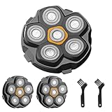 SEKINININT 6D Magnetic Replacement Shaving Heads 2PCS Washable for Bald Men's Electric Razors