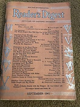 Single Issue Magazine Reader's Digest September 1941 Book