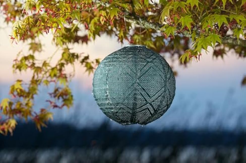 Allsop 31407 Soji Stella Boho Handmade LED Outdoor Solar Lantern, 12X12, Ink