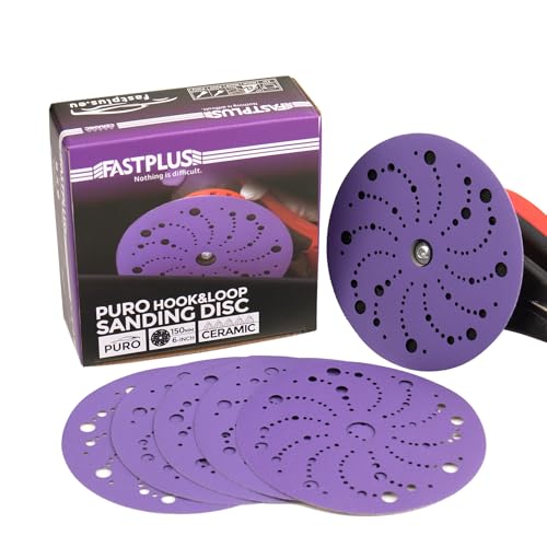 25 discos abrasivos de 150 mm, grano 120, disco abrasivo de cerámica, gancho y hebilla, lijadora orbital, multiagujeros, durabilidad y eficacia, disco de lijado limpio para madera, metal, plástico