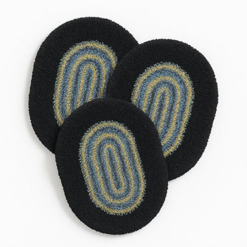 Image of AAZEEM Oval Braided Entryway Rug, Farmhouse Kitchen and Floor Mat for Indoor /Outdoor Use, Door Mat with Anti-Slip Pads for High Traffic Areas, Rug Without | Multicolor|Pack of 3|