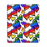 Design lavable et anti-décoloration : ce tapis de souris imprimé cœurs arc-en-ciel est fabriqué en élasthanne multicolore qui a un excellent effet de verrouillage des couleurs. Les taches liquides peuvent être nettoyées avec de l'eau pour une utilisation continue. Et il ne se décolore pas avec des nettoyages répétés.