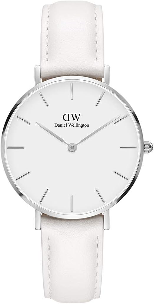 Daniel Wellington Petite Bondi Orologio Donna, 32mm, in Pelle,  Bianco/Argento : Amazon.it: Orologi