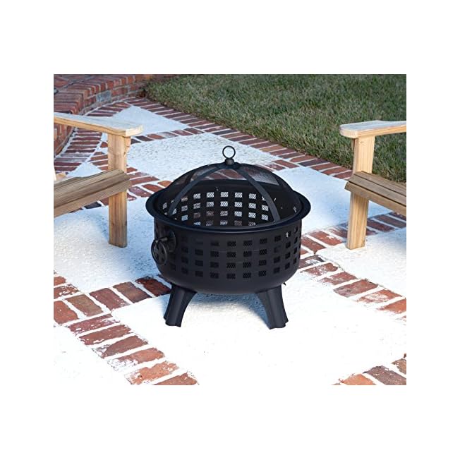 Amazon Basics 27 inch Steel Round Lattice Fire Pit