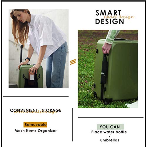 Image of VERAGE Carry On Luggage with X-Large Spinner Wheels, Expandable Hardside Travel Luggage,Rolling Suitcase TSA Approved (20- Inch, Green), Green, Carry-On 20-Inch, Hardshell Luggage