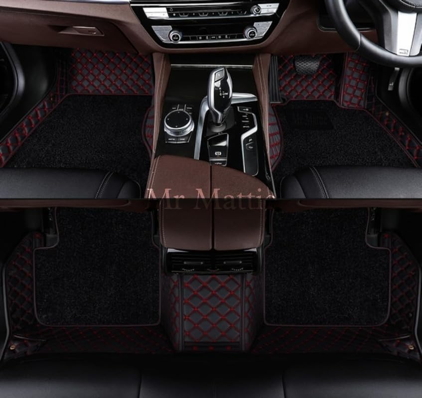 Image of Mr Mattie 7D Mat Compatible with Mercedes B-180 - Black Red