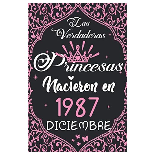 Las Verdaderas Princesas Nacieron en 1987 Diciembre: Regalo de cumpleaños de 33 años para mujeres cuaderno forrado cuaderno de cumpleaños regalo de, ... niñas, tía, novia , 6 * 9 pulgadas 120 pagina