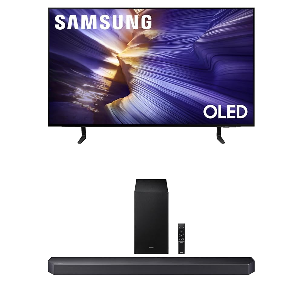 Samsung 42-Inch Class OLED S90F 4K Smart TV (2025 Model) NQ4 AI Gen3 Processor, 4K AI Upscaling Pro Q-Series Soundbar HW Q600F 3.1.2 ch Subwoofer (2025 Model)