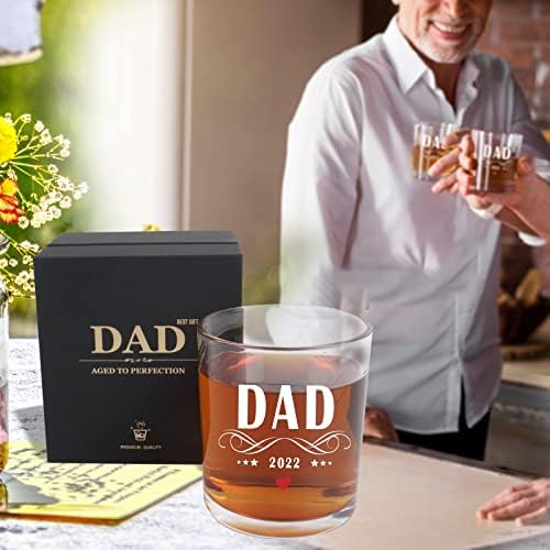 Gifts for Dad,2022 Dad Glass Tumbler (430ml) ,Birthday/Father's Day/Retirements/Christmas for Dad Stepfather Presents,Dad Gifts from Daughter Son