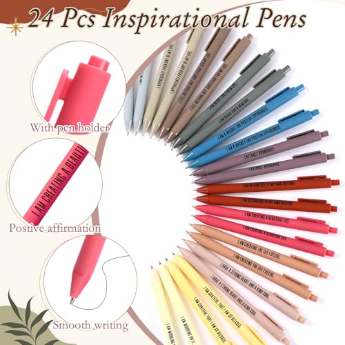 Image of Mooliwe 48 Pcs Positive Affirmation Gift Set Gratitude Notebooks with Pens Small Bags Motivational Encouragement Notepads Daily Affirmations Journal for Women Stress Relief Self Care (Abstract)
