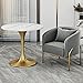 HQBL Mesa Redonda de mármol para Pub, Cocina Familiar, pequeñas mesas Altas de pie con Marco y Base Dorados, Adecuada para Comedor, cafetería, salón (1-4 Personas), Blanco/Negro