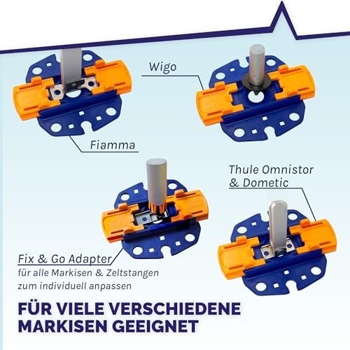 Peggy Peg – Fix&Go Anker Platte 2.0 zur Fixierung von Stützfüßen – Bodenbefestigung für Markisenfüße & Zeltgestänge beim Camping – Bodenhalterung kompatibel mit Thule Omnistor, Dometic & Fiamma 6