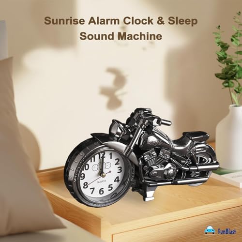 Image of FunBlast Alarm Clock for Heavy Sleepers - Bike Shaped Retro Clock, Stylish Analog Table /Desk Alarm Clock for Students, Table Clock for Bedroom, Living Room, Office, Return Gifts (Antique)