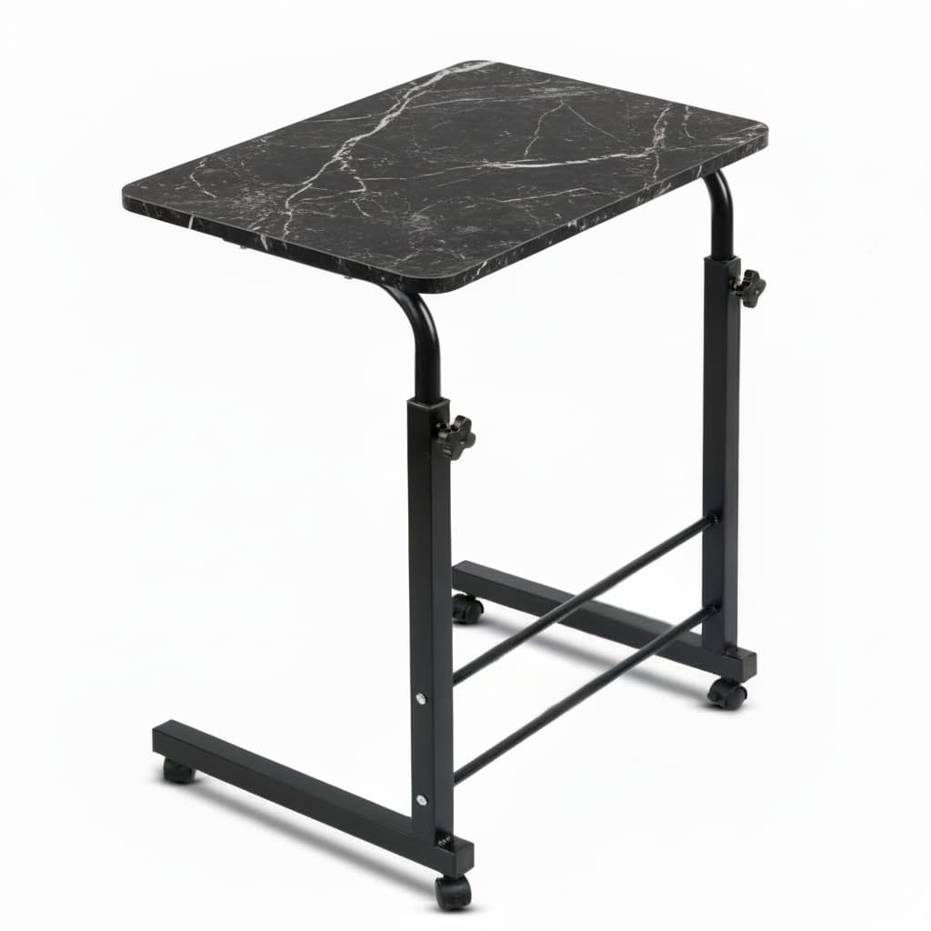 Radiant Multi-Purpose Laptop Table, Study Table | Adjustable Height, Portable for Office, Work Form Home | DIY Table, Easy to Assemble (Dark Marble with Black Leg)