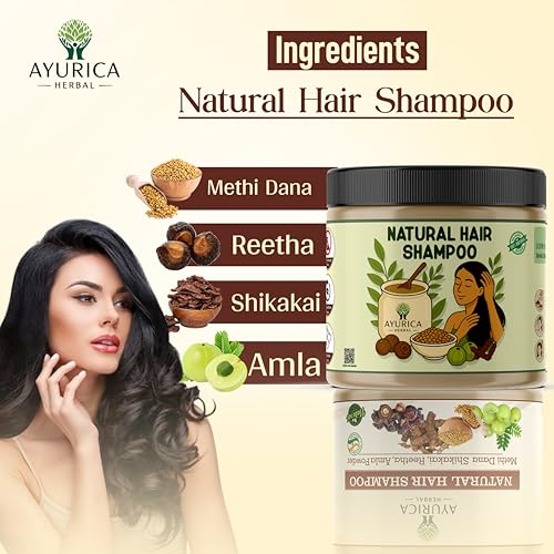 Image of Natural Hair Wash Shampoo Powder (200g) With Amla, Reetha, Shikakai & Methi | Strong Hair Growth & Hair Fall Control Cleanser With Conditioning | Sulphate & Paraben Free