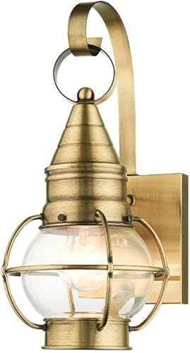 Miniatura 7 de Livex Lighting 26900-91 Linterna de pared transitoria para exteriores de una luz de Newburyport Collection en Pwt, Nckl, B/S, Slvr. acabado, níquel