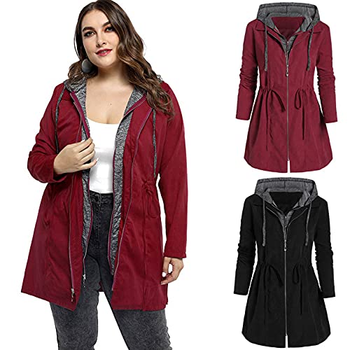 Generisch Parka de invierno para mujer, color negro, chaqueta de invierno para mujer, chaqueta larga y cálida, sudadera con capucha, chaqueta de manga larga, chaqueta de entretiempo, elegante