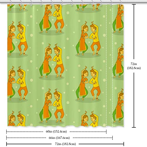 Rideau de douche imperméable Bollywood 183x183 cm pour salle de bain