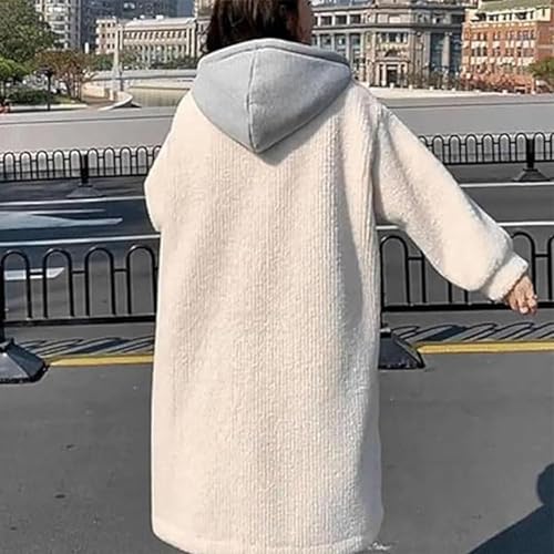 Lambswool Hooded Jacket, Double Layer Cashmere Hoodie For Women, Long Hooded Dress Fleece Button Outwear3