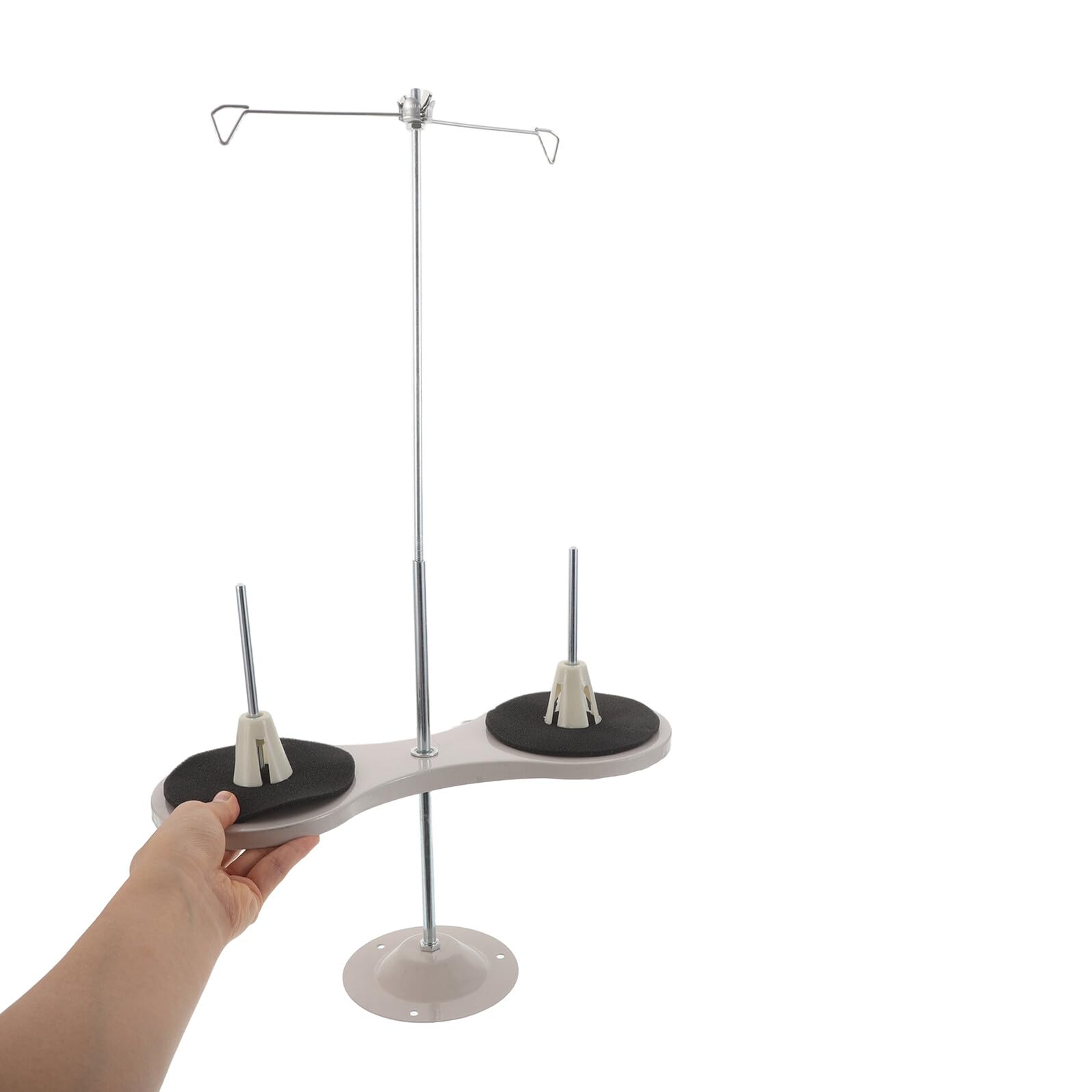TOYANDONA Portacarretes Diseño en Forma de Ocho para de Metal Máquina de Coser para 2 Bobinas, Organizador de Almacenamiento de Hilos para Bordado y Costura Profesional