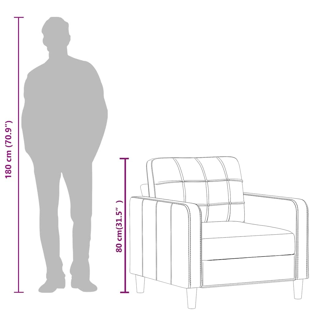 Sillón Cuero sintético Crema 60 cm Butaca Orejera con Respaldo Alto, Sofá Individual con Reposabrazos, Sillón Lounge para Salón, Dormitorio y Balcón