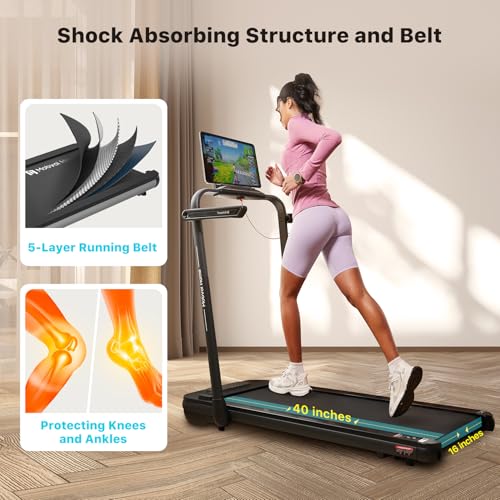 Mobvoi Home Treadmill SE Smart AI 3 in 1 Folding Treadmill Walking Pad Under Desk Running Machine 2.5 HP Compact Portable Remote Control TicSports APP Easy to Store for Home Office 120 KG 12 KMH - Image 4