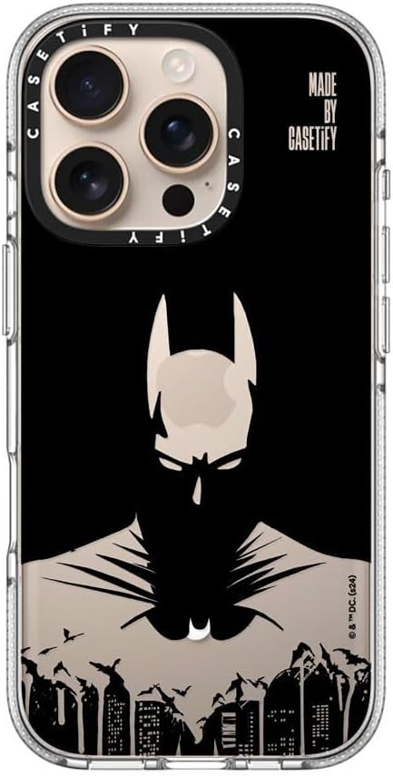 CASETiFY Clear iPhone 16 Pro Case [Batman Co-lab/Not Yellowing / 6.6ft Drop Protection/Compatible with Magsafe] - Batman Shadow - Clear