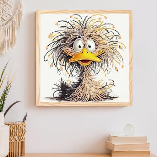 Image of AiYuanzsh 5D Special Shape Diamond Art Kits for Beginners, Diamond Art Painting Kits for Adults, Crystal Rhinestones Diamond Art Painting for Home Wall Decoration Gift 12x12 inch, Duck