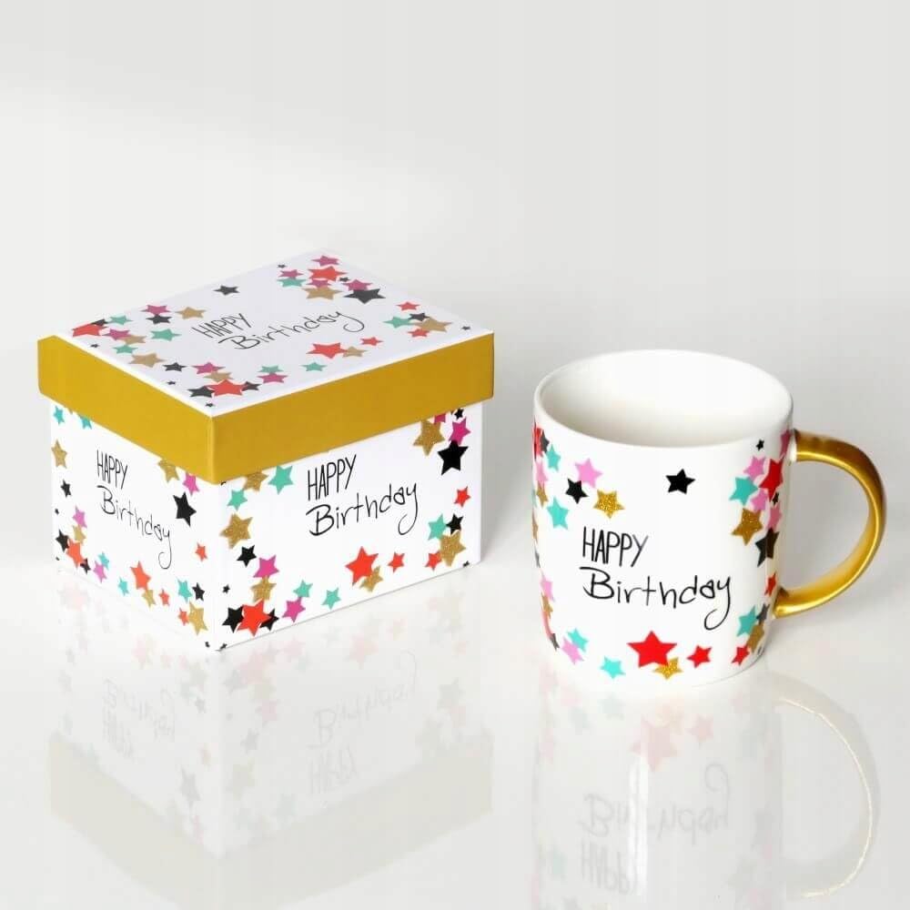 Birthdaybox HERBACIANE PARTY urodzinowy zestaw prezentowy - herbaty kubek zaparzacz świeca sojowa - prezent upominek na 20 30 40 50 60 urodziny dla kobiety faceta