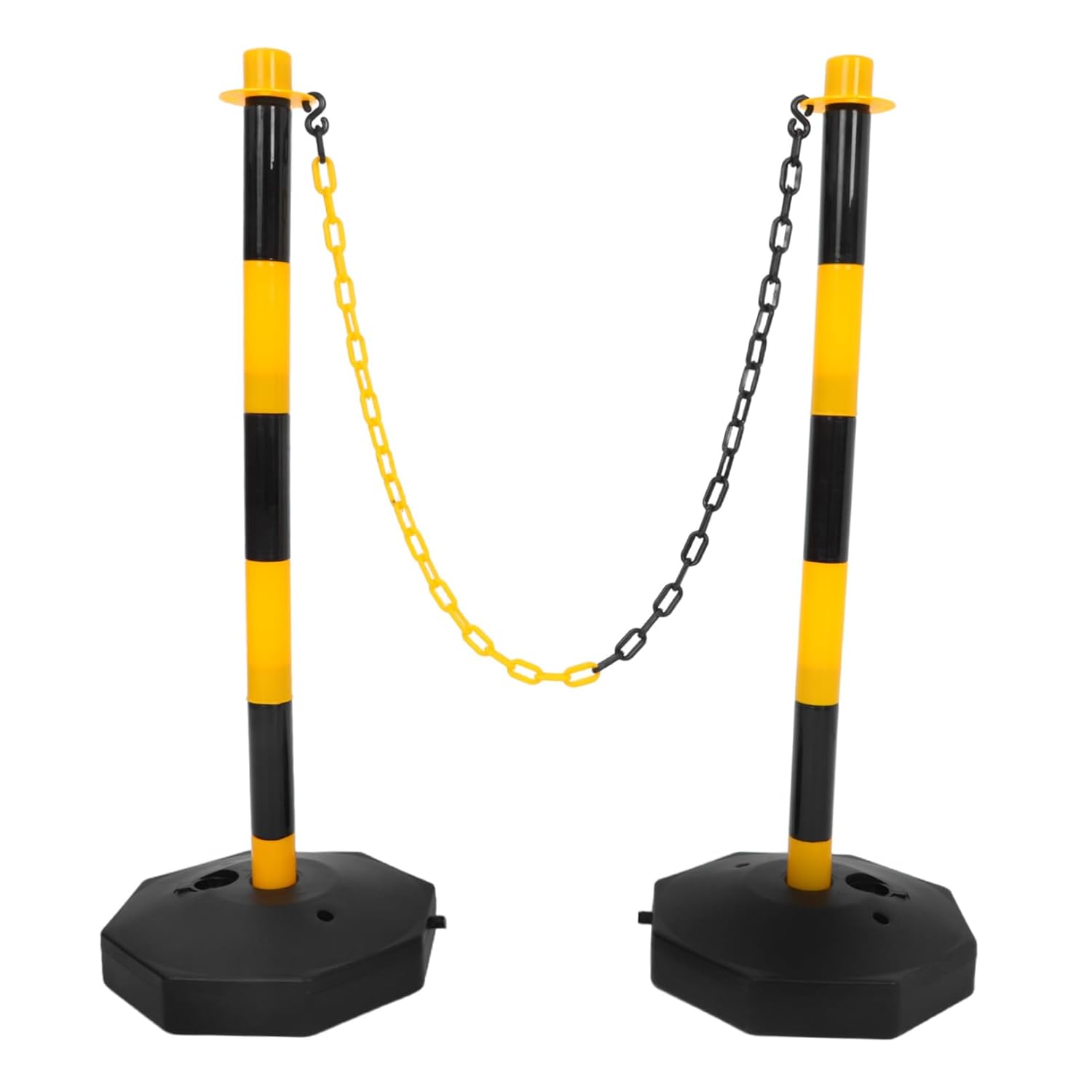 OUNONA 1 Set Traffic Cone Post: Weighted Plastic Post with Base Expandable Safety Barrier Includes Reflective Bands for Road Construction Parking Management
