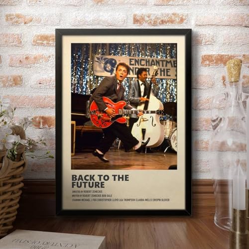 映画ポスター バックトゥザフューチャー デザイン2 A4サイズ フレーム付き ポスターaoipro (黒フレーム（23cm×31cm）)
