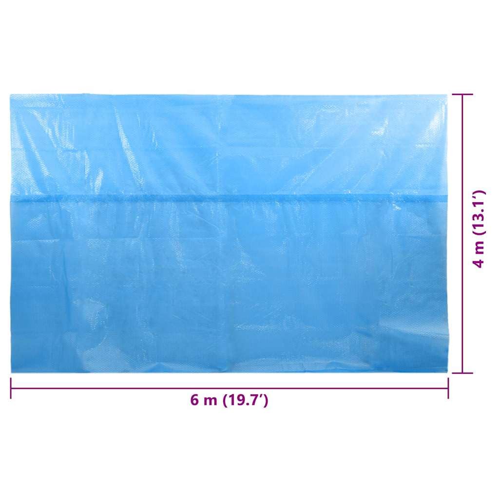 Cubierta rectangular para piscina 600 x 400 cm, polietileno, impermeable, lona protectora para piscina, jacuzzi, invierno y verano, con fijación y cuerda tensora