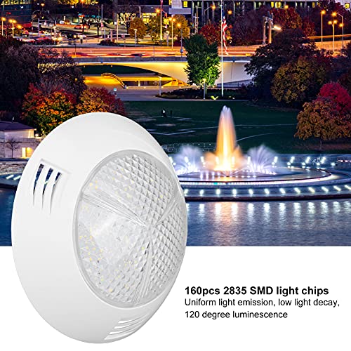 Luz de Piscina 160LED, Lâmpada Subaquática de Paisagem à Prova D'água IP68, 18W, AC12V, Luz Quente,