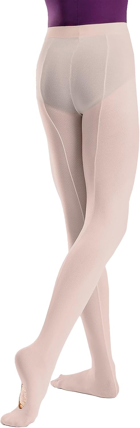 So Danca - Child Mesh Seamed Convertible Tights, Ultra Soft Pro, Ballet, Dance, 85% Nylon / 15% Spandex - TS95