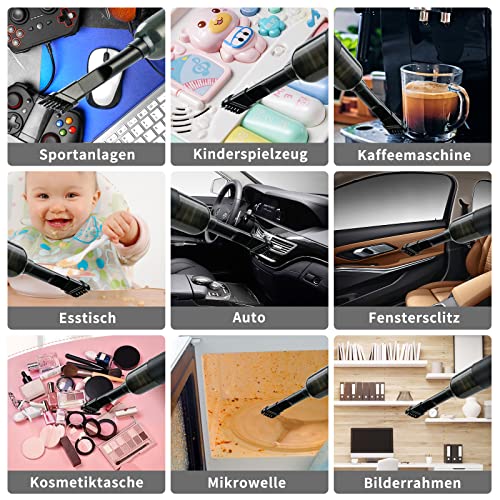 Aspirateur Portable sans Fil Aspirateur à Main Pliable USB Rechargeable - QENETY Aspirateur de Voiture avec Lampe LED, Mini Aspirateur 30min D'exécution pour Ordinateur, Maison, Voiture - Image 4