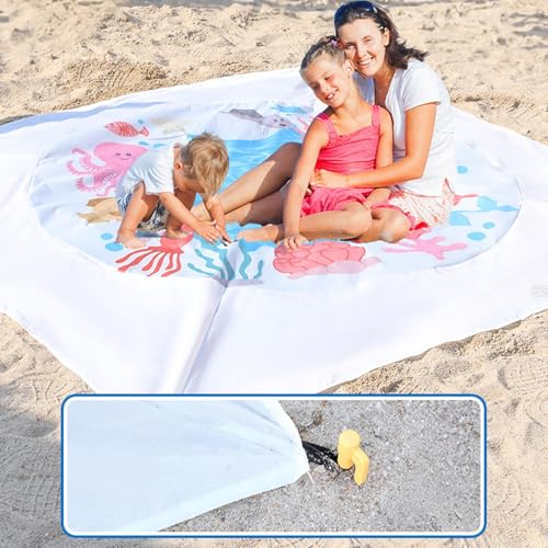 Tapis de plage pour bébé imperméable et pliable 2 en 1 idéal contre le sable et l'eau