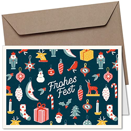 20x Weihnachtskarten & Umschläge I Motiv: Weihnachtsschmuck I Premium Klappkarten B6 I privat & geschäftlich I FSC Mix 100% TSUD-COC-001718-SP Cover