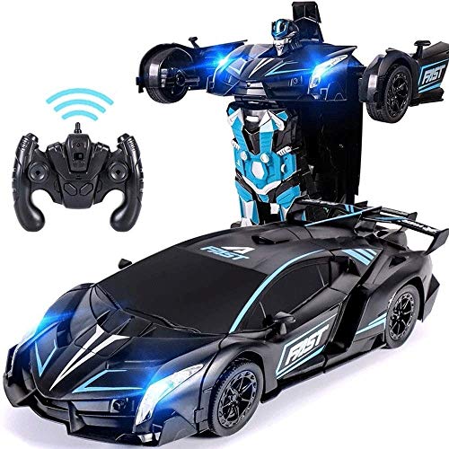 Woote RC Stunt Child Car LED Vehicle Kids Deformation Autobots Transform Car 1:12 Model Car Remote Control 360°Rotating Robot USB Charging The Best Christmas Gift (Color : Red) Sale