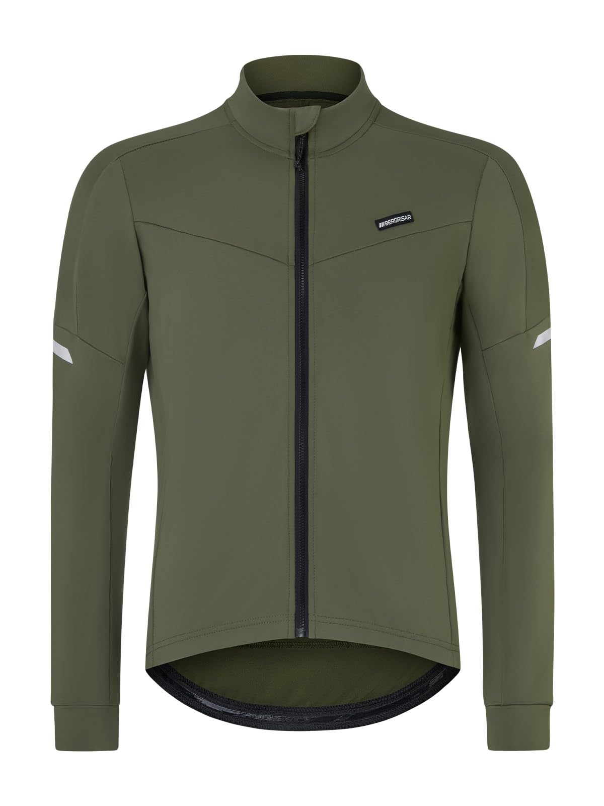 BERGRISAR Maillot de ciclismo de forro polar para hombre, manga larga, para otoño e invierno, térmico, elástico