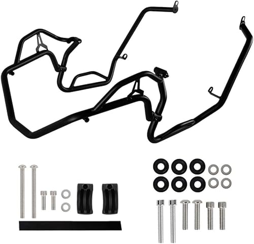 バイク用クラッシュバー 用のX-ADV 750 2021-2023用 用のエンジンガード ハイウェイクラッシュバー用 オートバイフレーム保護 上部下部バンパー(ブラック)