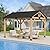 LVUYOYO 10' x 12' Wood Gazebo, Outdoor Hardtop Gazebo, Galvanized Steel Gable Roof Pergola, Outdoor Pavilion for Patio, Backyard, Garden, Deck
