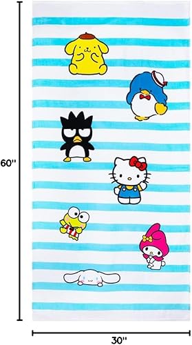 Miniatura 6 de Franco Sanrio Friends - Toalla de baño de algodón súper suave 60 x 30 pulgadas oficial Sanrio Product Collectibles