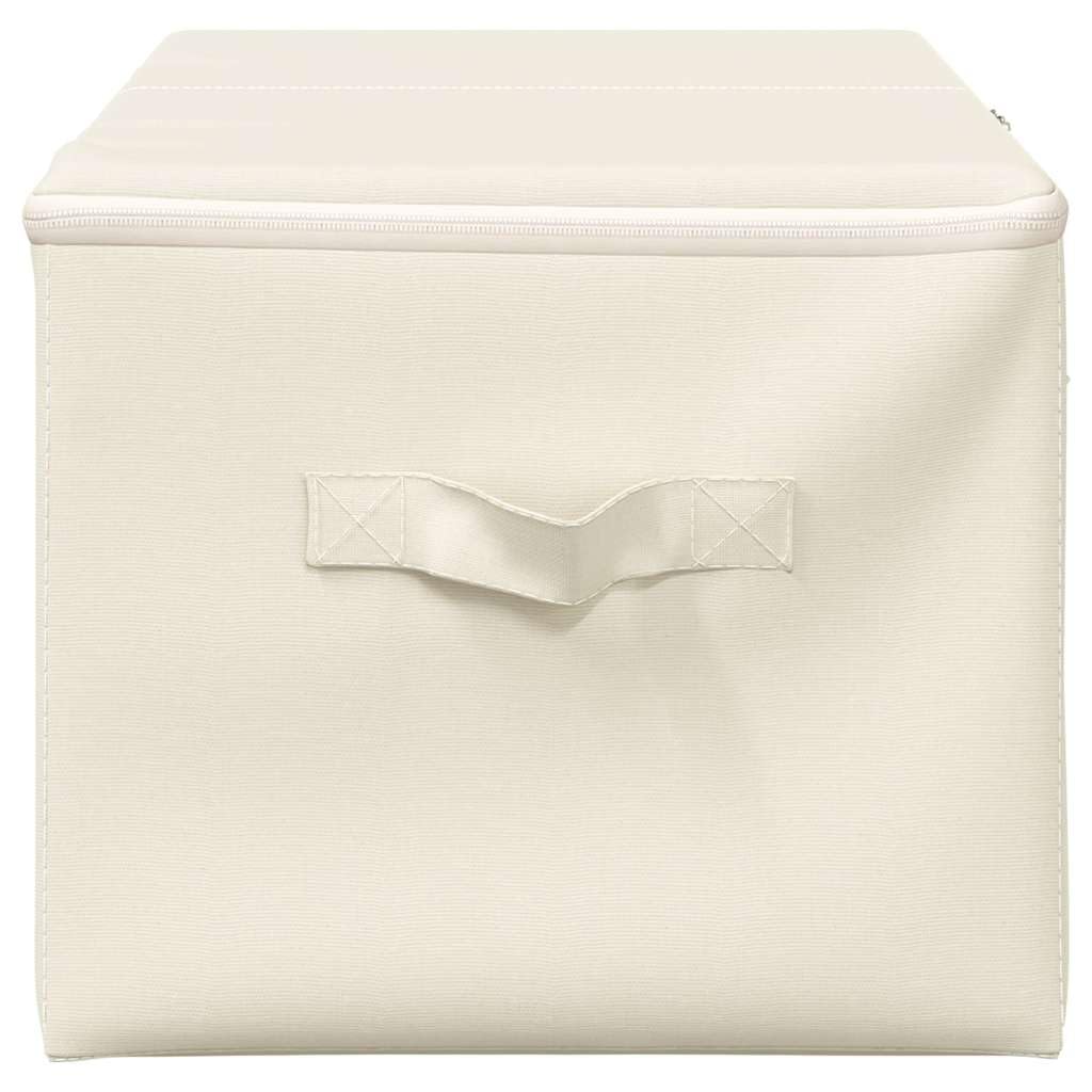 Faltbare Aufbewahrungsboxen 2 Stk. aus Stoff Creme 43 x 34 x 23 cm Organizer für Schrank, Küche, Bad, Büro, zum Sortieren und Verstauen