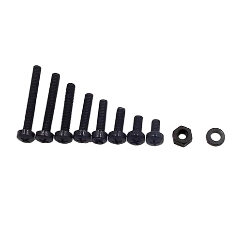 Vista 29 de Metric M4 - Kit surtido de tornillos de cabeza plana Phillips de nailon Phillips (Negro-M4)