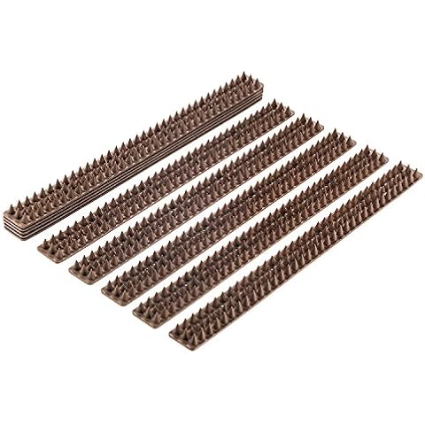 Bird Spikes - Set of 10 x 48.8 Cm Anti-climbing Security for Your Fence, Walls & Railings to Prevent Human Intruders, Animals or Birds - For a Safe and Secured Perimeter - No Tools Needed Cover