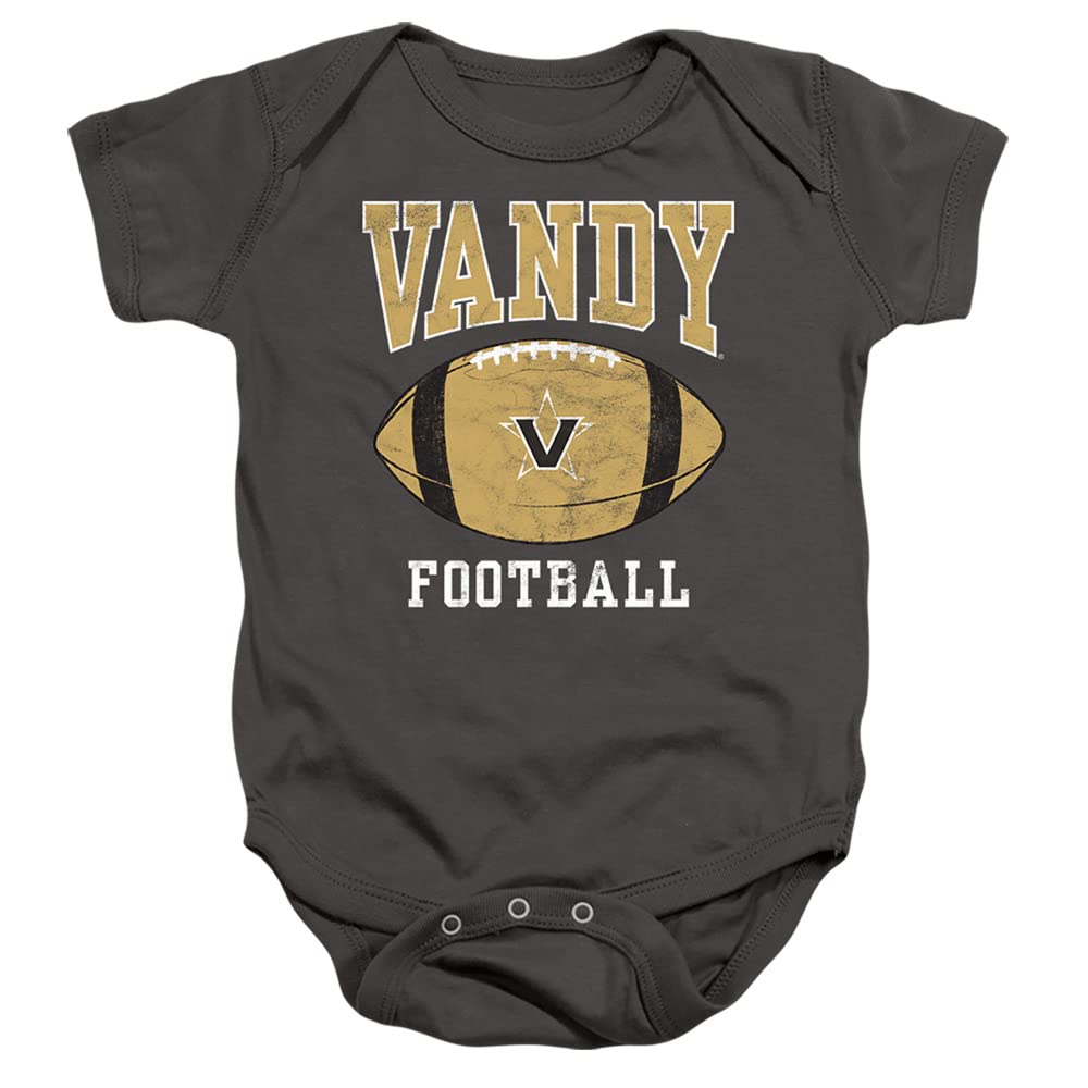 Vanderbilt University Official Football Ball Unisex Infant Snap Suit for Baby,Charcoal, 6 Months
