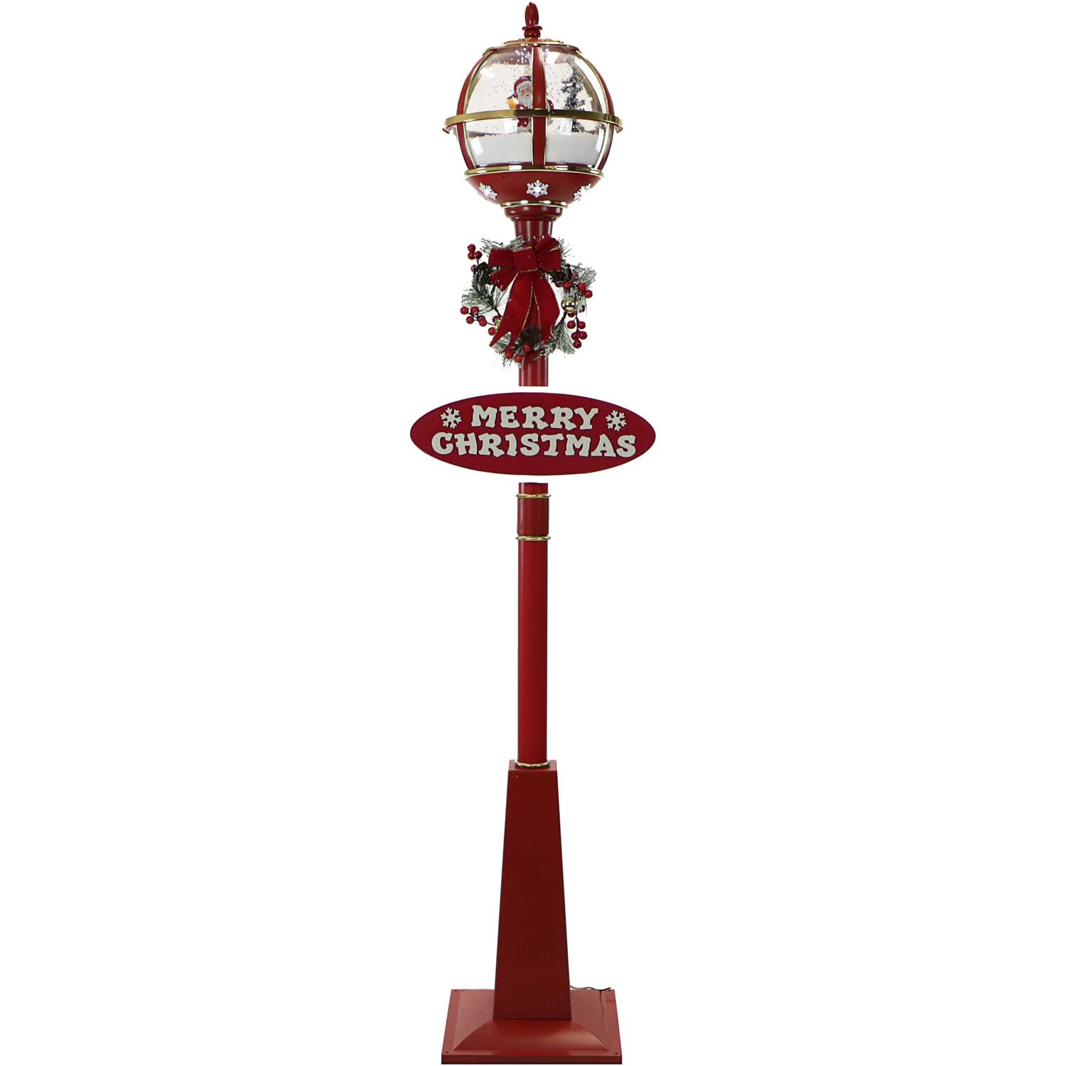 Fraser Hill Farm 69-in. Musical Snow Globe Lamp Post