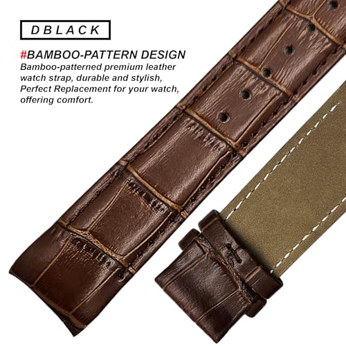 Image of DBLACK ''TST2'' Premium Leather Watch Strap, Bamboo Pattern Design Watch Band / / Compatible with Tissot Couturier 1853 & Other Models, Full-Padded Curved Watch Belt (Choose Your Size & Color)